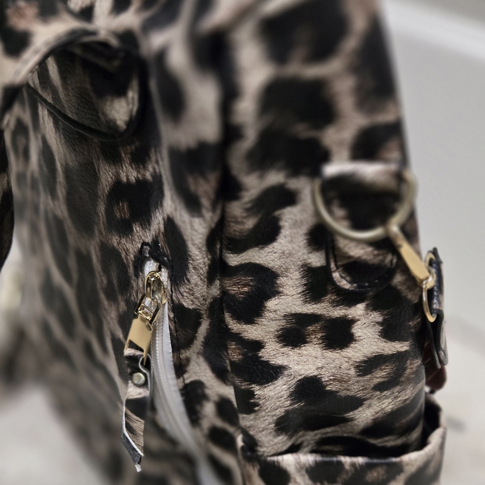 SHEIN Leopard Print Backpack with Colorful Removable Strap - Picture 4 of 8